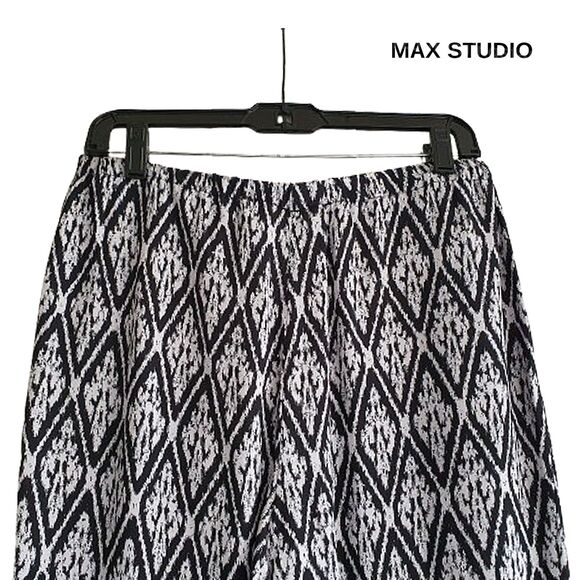 MAX STUDIO NEW Bohemian Drawstring Flowing Wide Leg Pant M - Picture 9 of 11